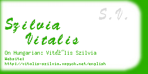 szilvia vitalis business card